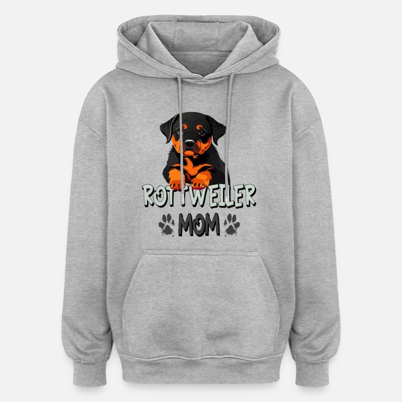 Rottweiler MoM - Sweat à capuche oversize unisexe - gris chiné