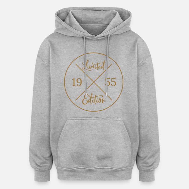 Edition limitée 1955 - Sweat à capuche oversize unisexe - gris chiné