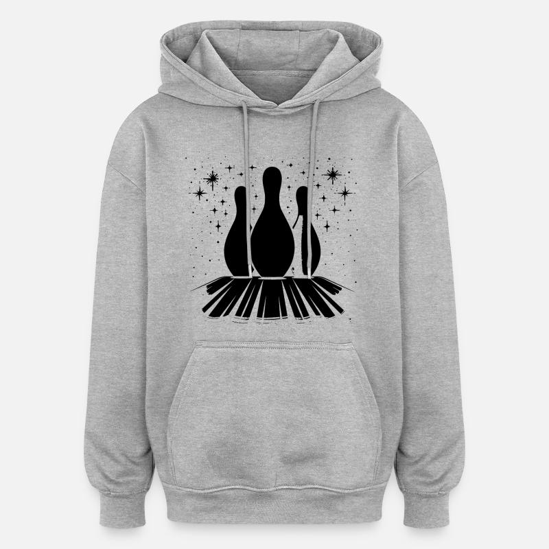 Quilles Bowling - Sweat à capuche oversize unisexe - gris chiné
