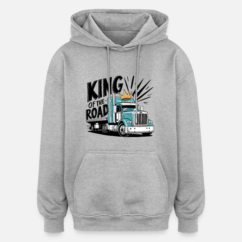 Roi de la route - Sweat à capuche oversize unisexe - gris chiné