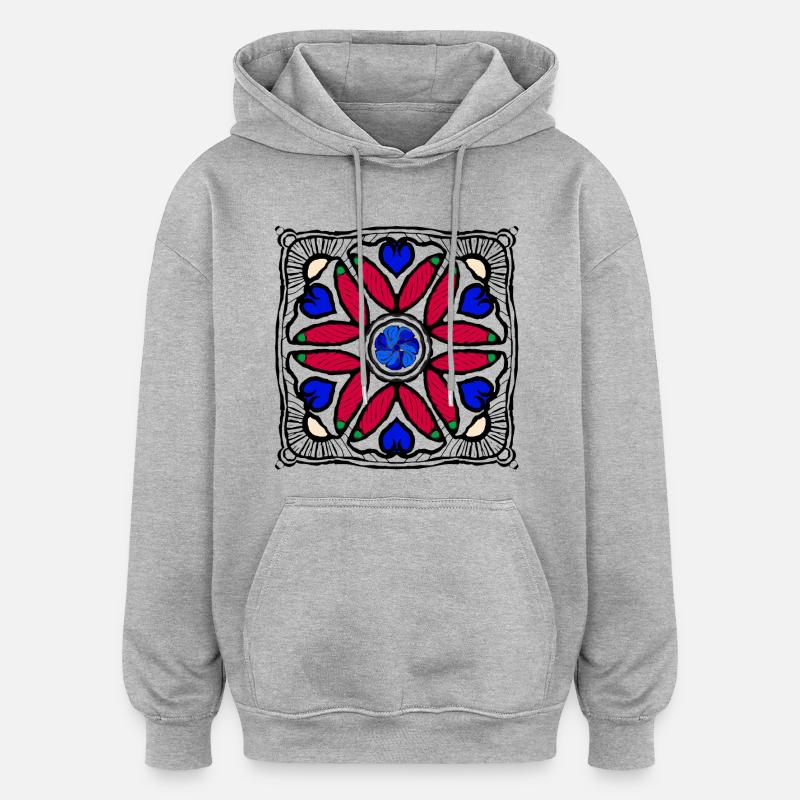 Pepperoni Pop Art - Sweat à capuche oversize unisexe - gris chiné
