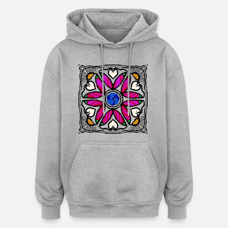 Soleil levant - Sweat à capuche oversize unisexe - gris chiné