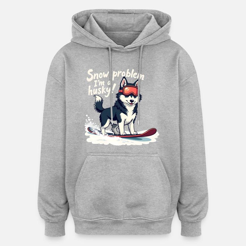 Kein Problem, ich bin ein Husky! - Oversized Unisex Hoodie - Grau meliert