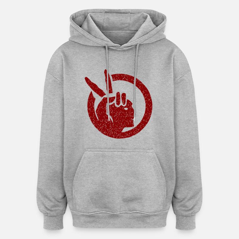 Drapeau de l’American Indian Movement - Sweat à capuche oversize unisexe - gris chiné