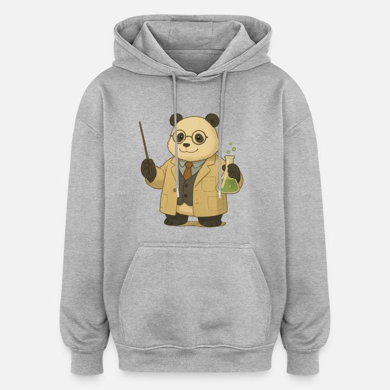 Panda Bear Professeur de chimie - Sweat à capuche oversize unisexe - gris chiné