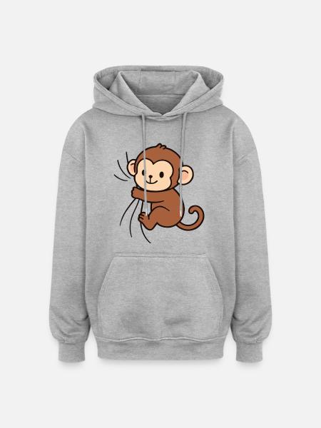 Dear little monkey - Oversized Unisex Hoodie - heather grey