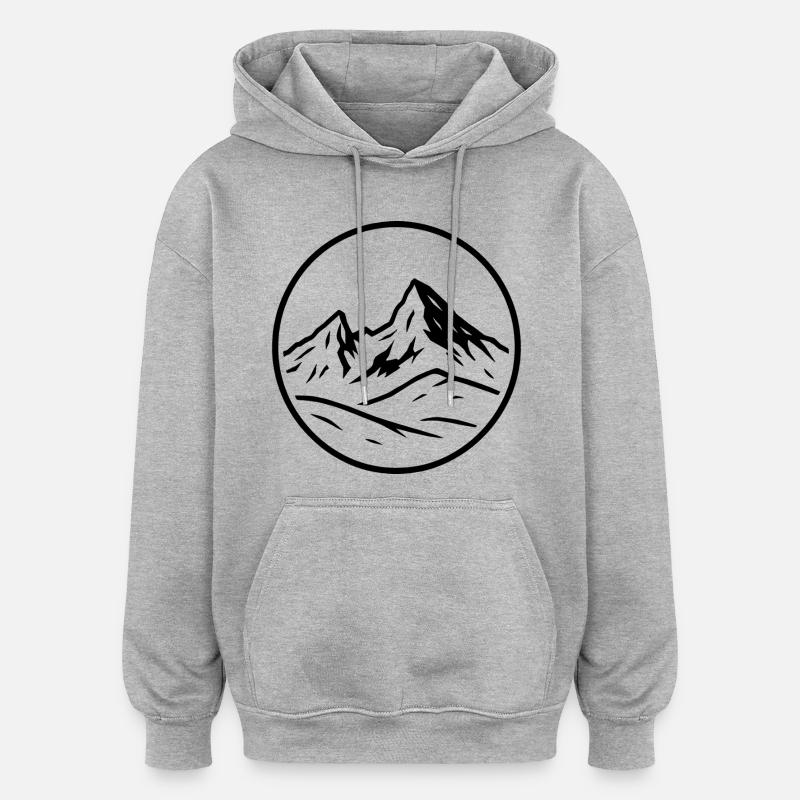 Watzmann - Sweat à capuche oversize unisexe - gris chiné