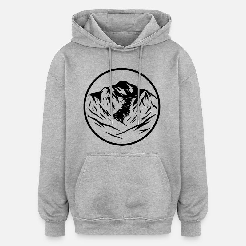 Mont Blanc - Sweat à capuche oversize unisexe - gris chiné