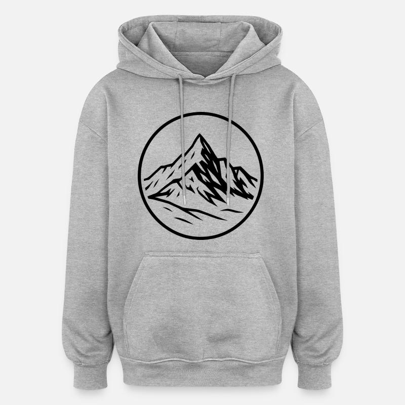 Großglockner - Sweat à capuche oversize unisexe - gris chiné