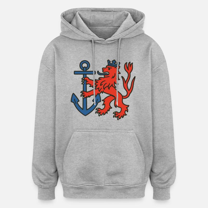 Düsseldorf Lion - Sweat à capuche oversize unisexe - gris chiné