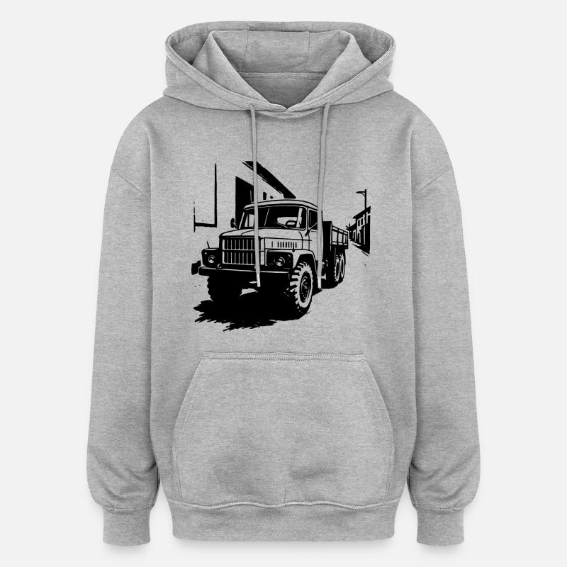 Géant d’acier de l’Est - Sweat à capuche oversize unisexe - gris chiné