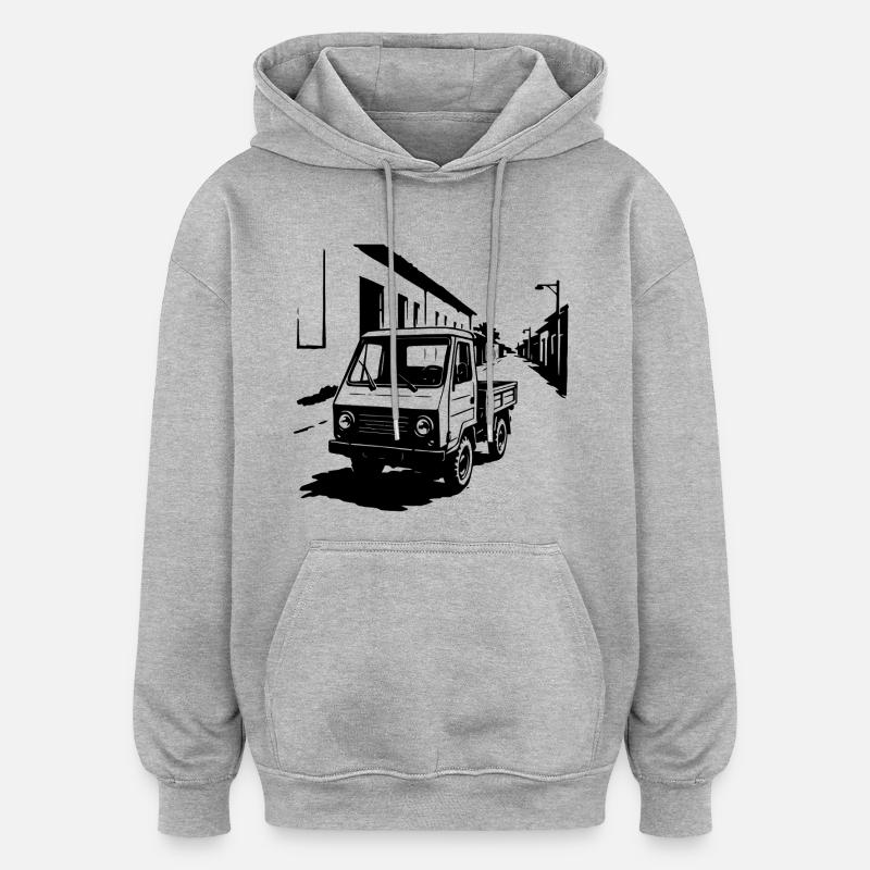 Multifonctionnel Power Retro - Sweat à capuche oversize unisexe - gris chiné