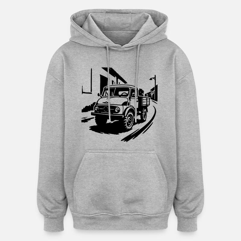 Polyvalent à l’ancienne - Sweat à capuche oversize unisexe - gris chiné