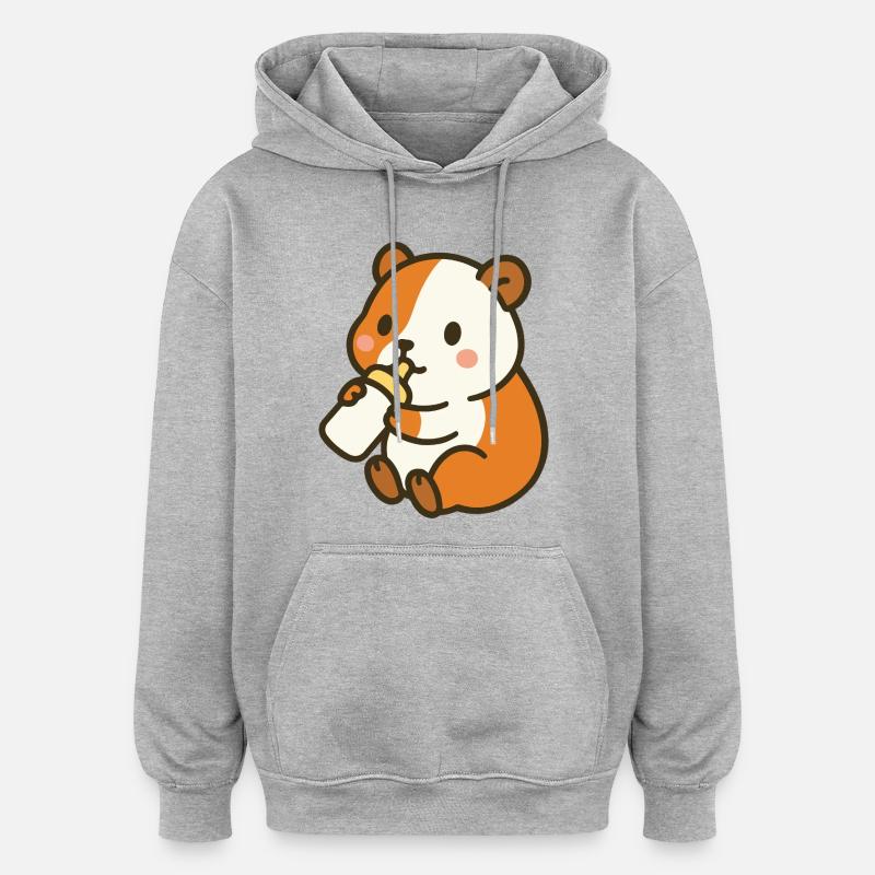 Flacon Bonheur Cochon d’Inde - Sweat à capuche oversize unisexe - gris chiné