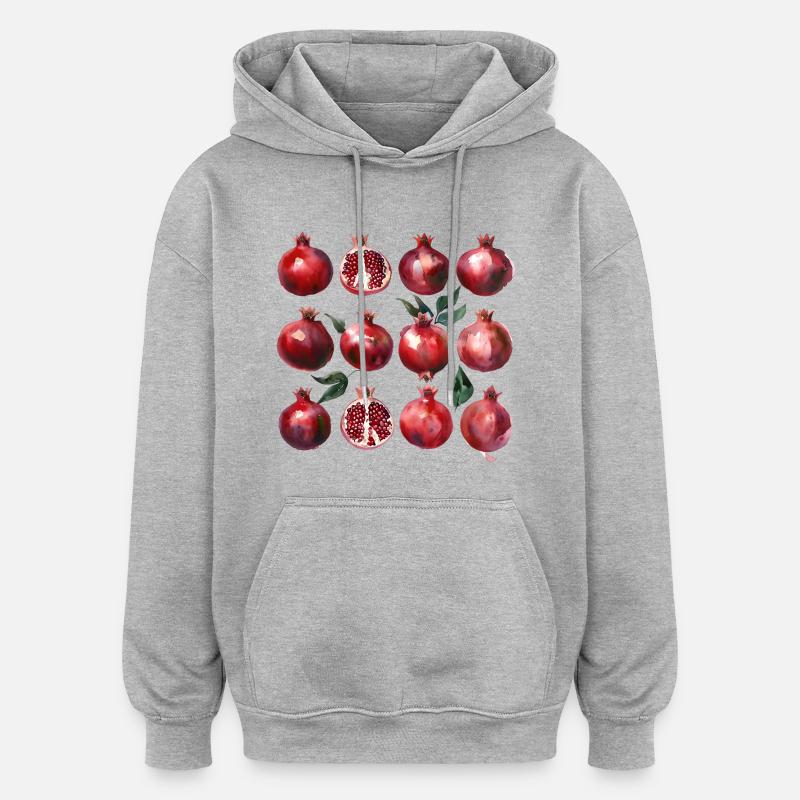 Grenade Art de l’aquarelle - Sweat à capuche oversize unisexe - gris chiné