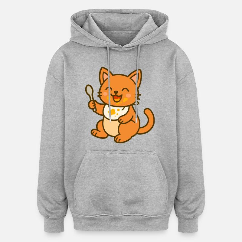 Chaton mignon – Baby Cat Fun - Sweat à capuche oversize unisexe - gris chiné