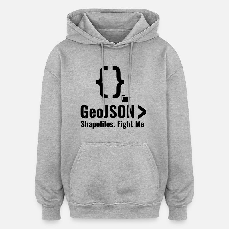 Debatte über GeoJSON-Shapefiles GIS-Datenformat - Oversized Unisex Hoodie - Grau meliert