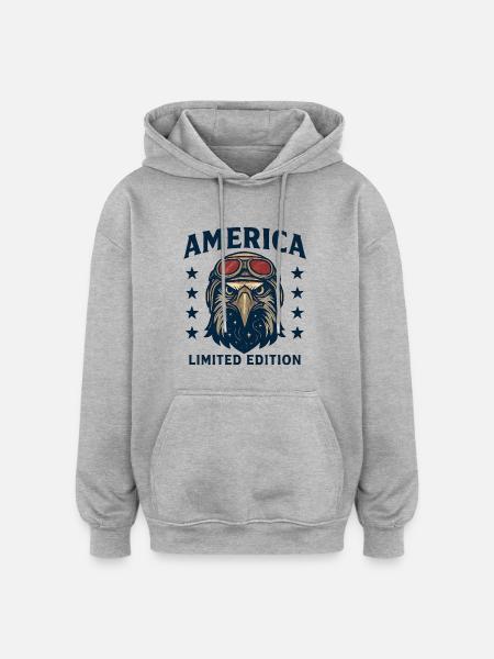 Eagle Pilot America Limited Edition - Oversized Unisex Hoodie - heather grey
