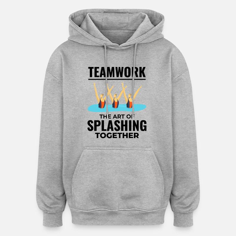 Conception triomphante des nageurs synchronisés - Sweat à capuche oversize unisexe - gris chiné