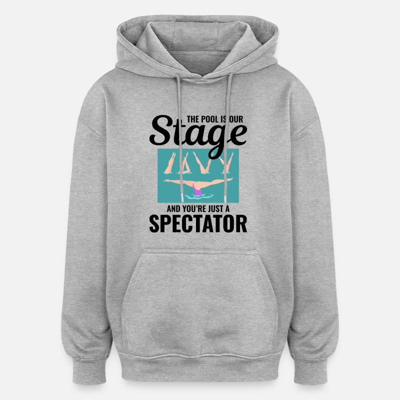 Nageurs synchronisés en eau libre - Sweat à capuche oversize unisexe - gris chiné