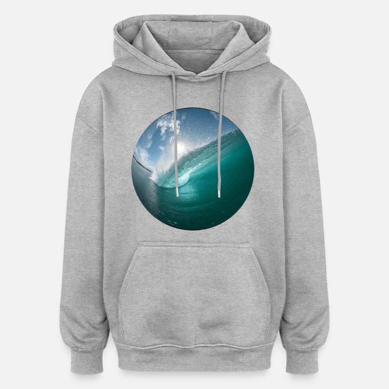 Breakwater Beach Pattern - Oversized Unisex Hoodie - heather grey