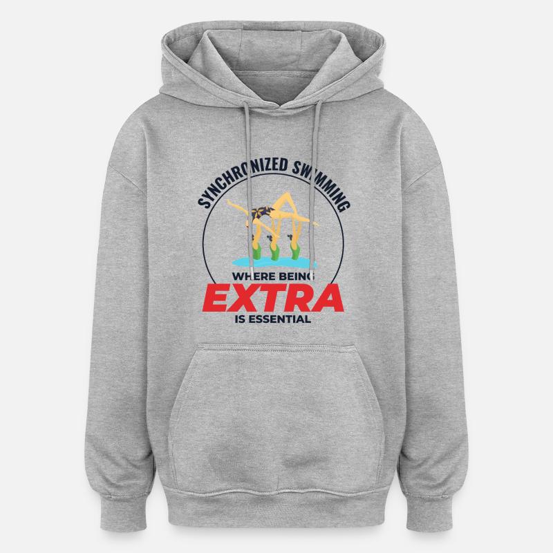 Synchronschwimmen, wo man extra ist - Oversized Unisex Hoodie - Grau meliert