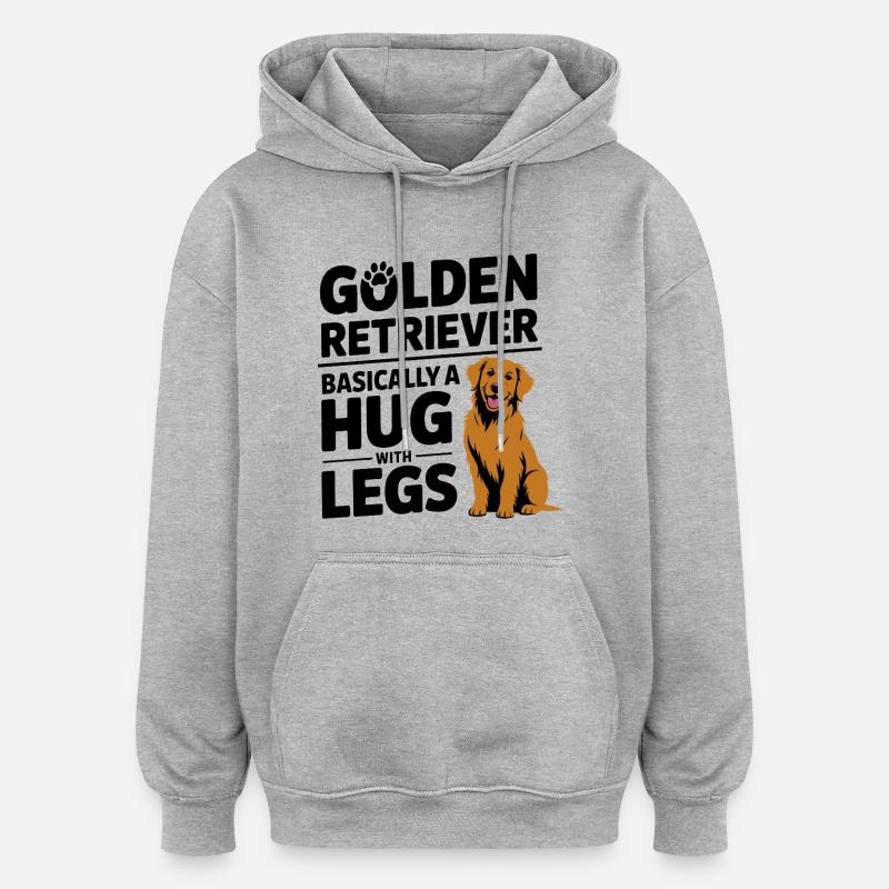 câlin Golden Retriever avec pattes - Sweat à capuche oversize unisexe - gris chiné