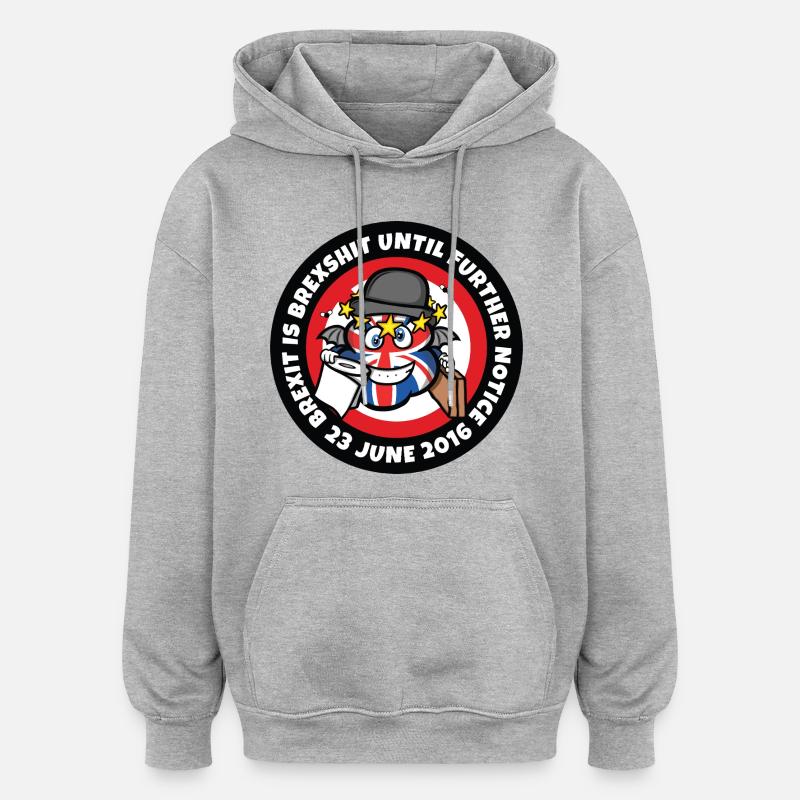 Pas de Brexit ! - Sweat à capuche oversize unisexe - gris chiné