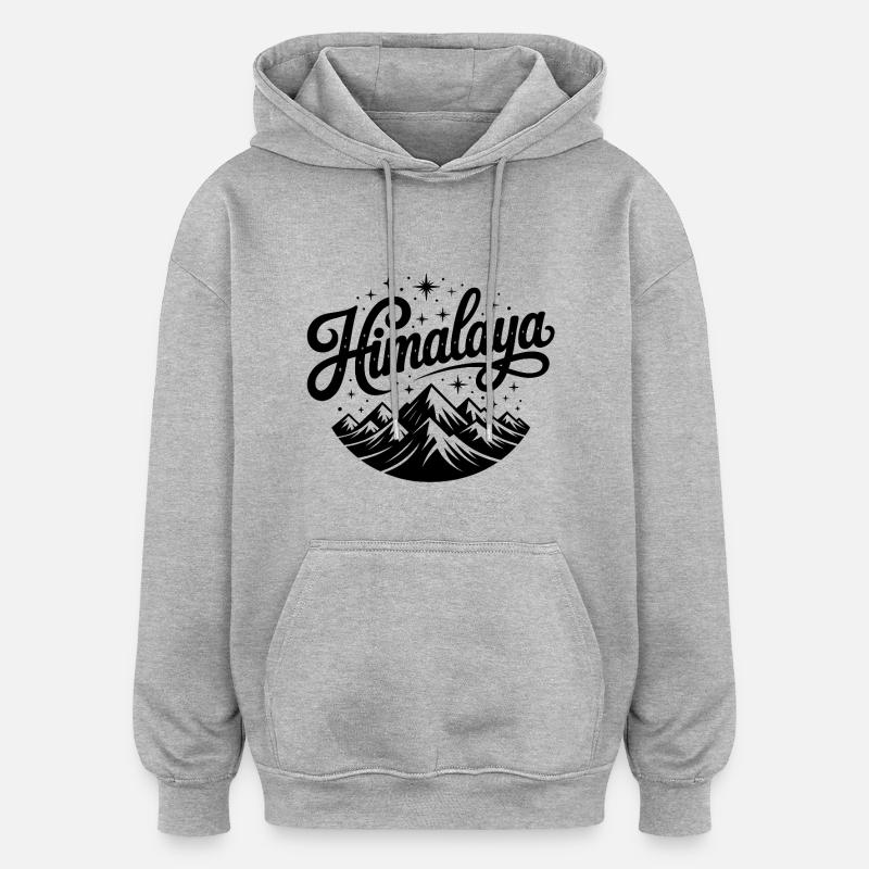Himalaya - Conception de souvenirs - Sweat à capuche oversize unisexe - gris chiné