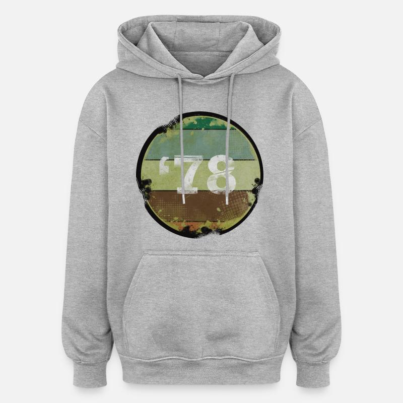 Millésime 1978 Année de naissance - Sweat à capuche oversize unisexe - gris chiné