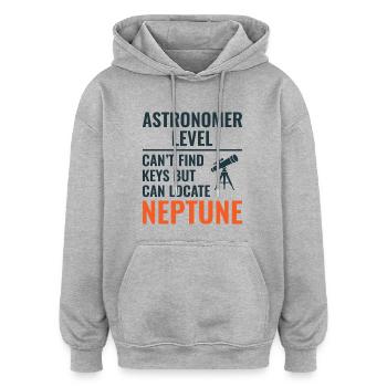 Planètes du système solaire Art spatial - Sweat à capuche oversize unisexe - gris chiné - Devant - Noah (186cm)