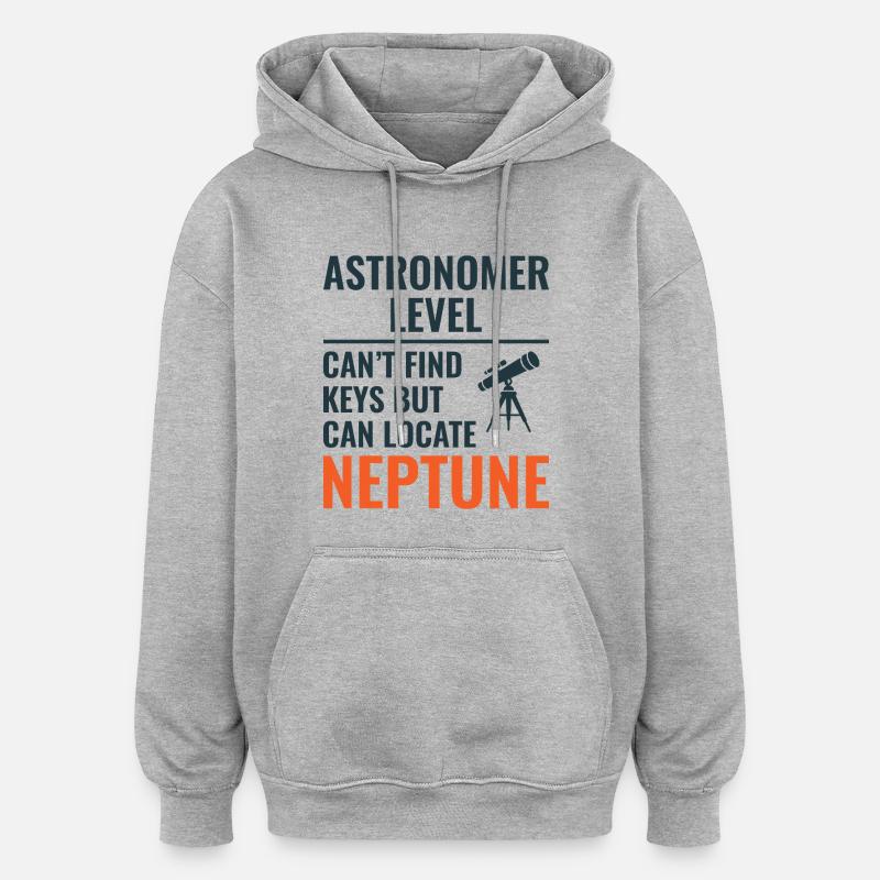 Planètes du système solaire Art spatial - Sweat à capuche oversize unisexe - gris chiné