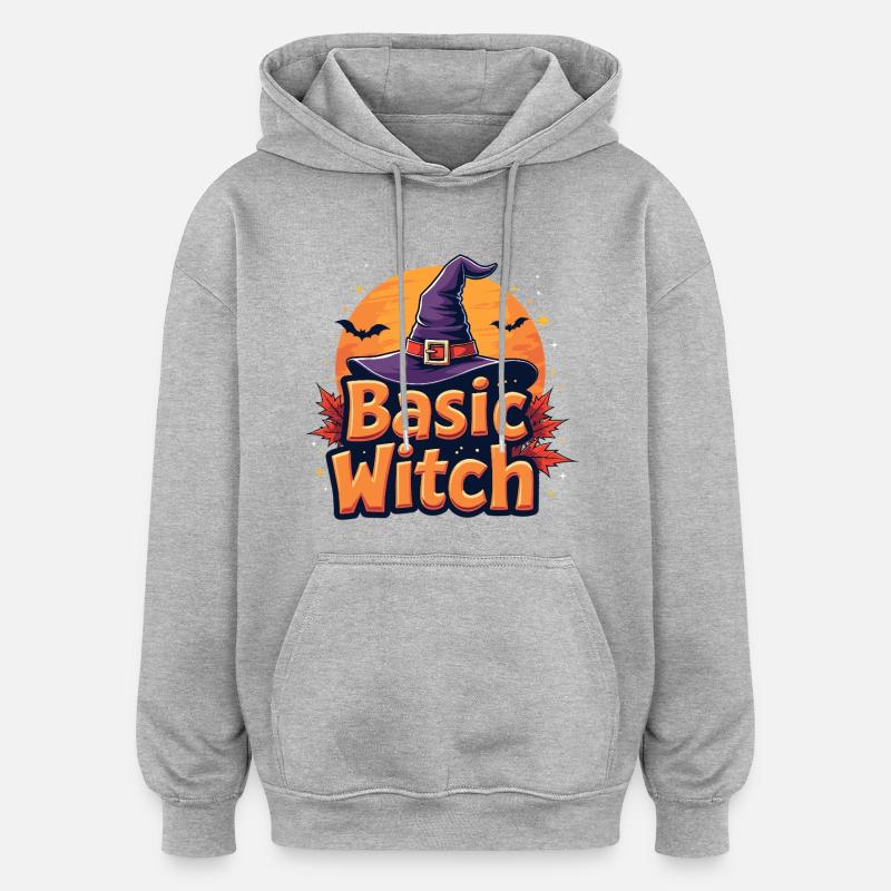 Basic Witch Halloween Saying - Oversized Unisex Hoodie - heather grey