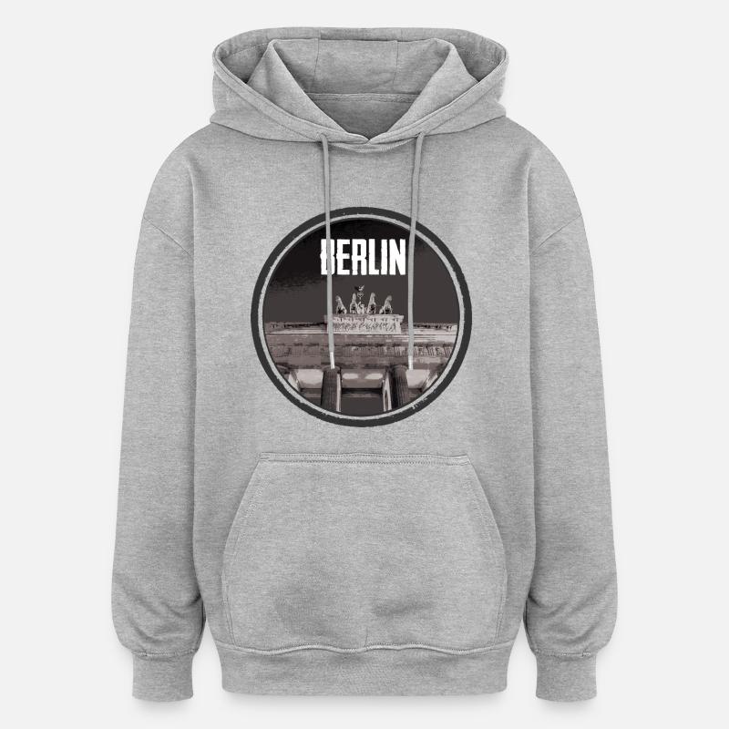 Conception de l’architecture urbaine de Berlin - Sweat à capuche oversize unisexe - gris chiné