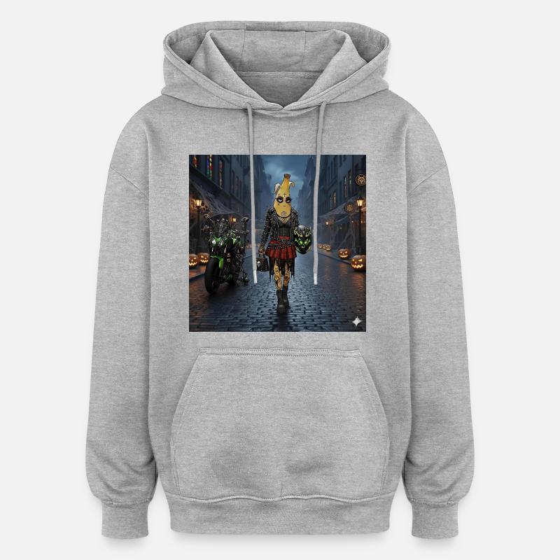 LC banana shirt d collection  - Sweat à capuche oversize unisexe - gris chiné