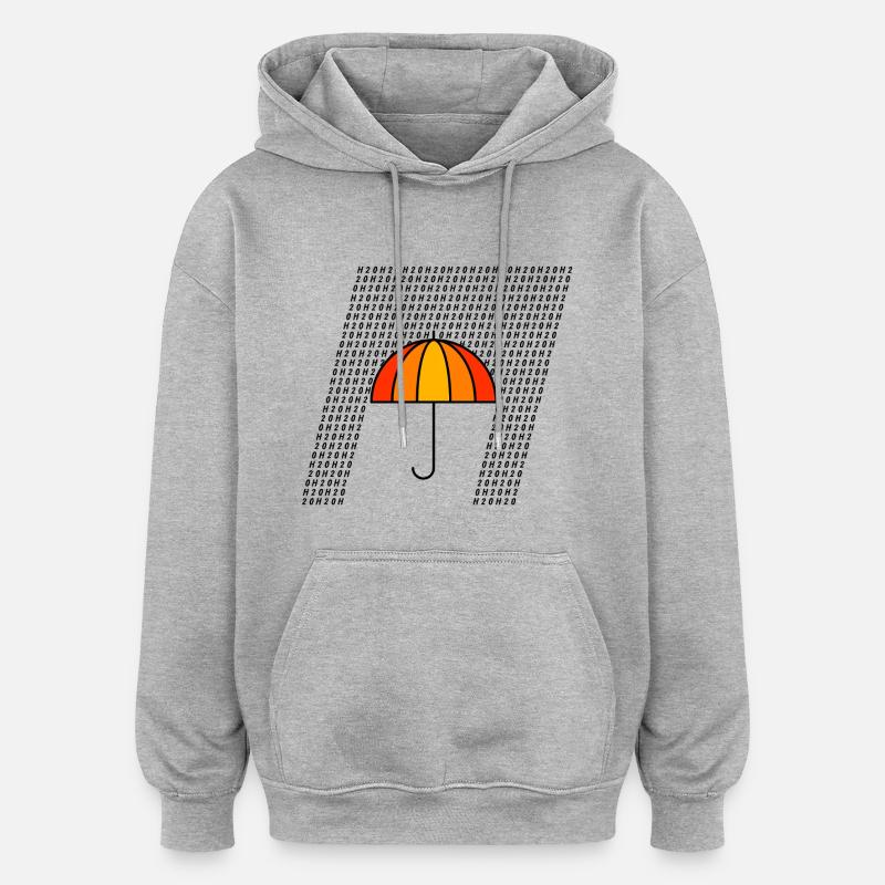 Pluie typographique - Sweat à capuche oversize unisexe - gris chiné