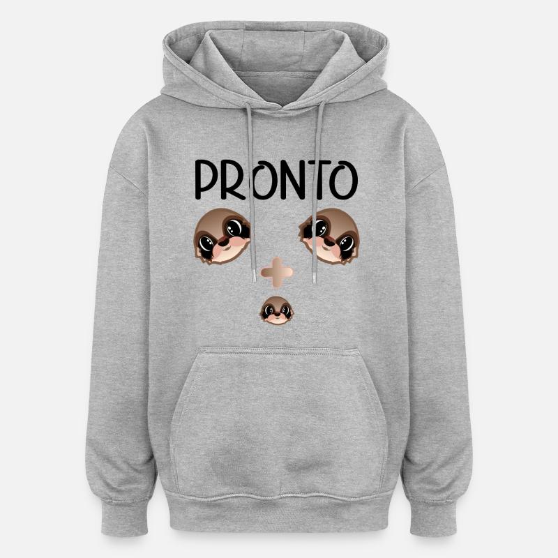Bientôt, nous serons trois familles - Sweat à capuche oversize unisexe - gris chiné