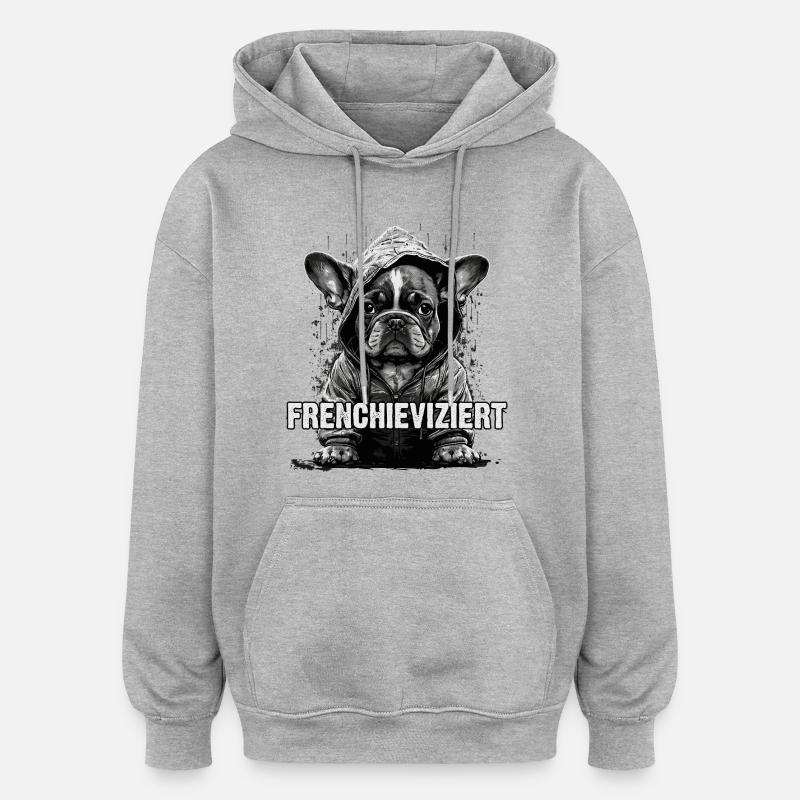 Bouledogue français cool - Sweat à capuche oversize unisexe - gris chiné