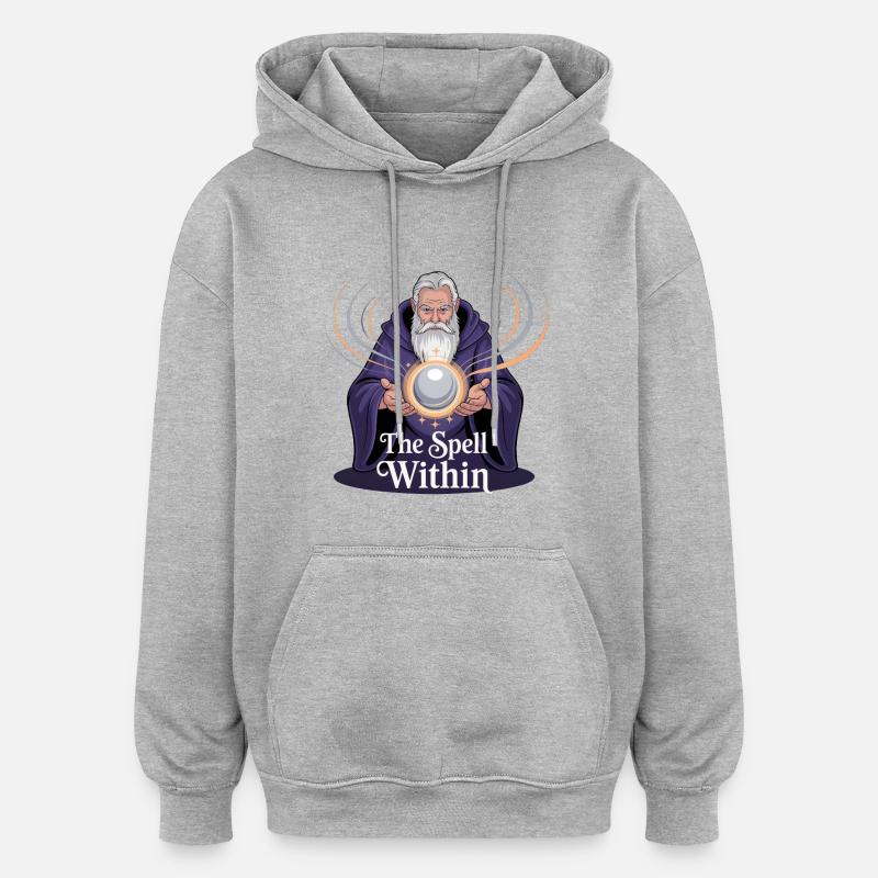 Magicien Sorcier - Sweat à capuche oversize unisexe - gris chiné