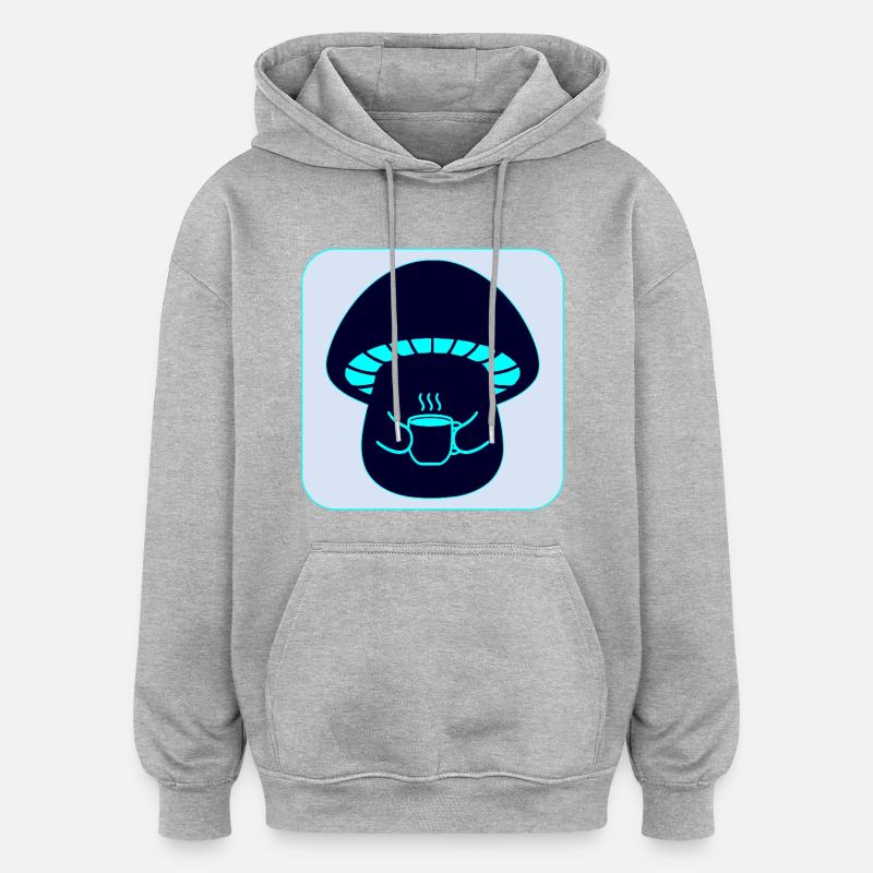 CUEILLETTE DE CHAMPIGNONS - THÉ - Sweat à capuche oversize unisexe - gris chiné