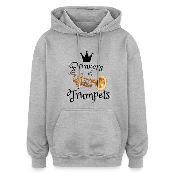 Goldene Trompete Krone - Oversized Unisex Hoodie - Grau meliert - Vorne - Noah (186cm)