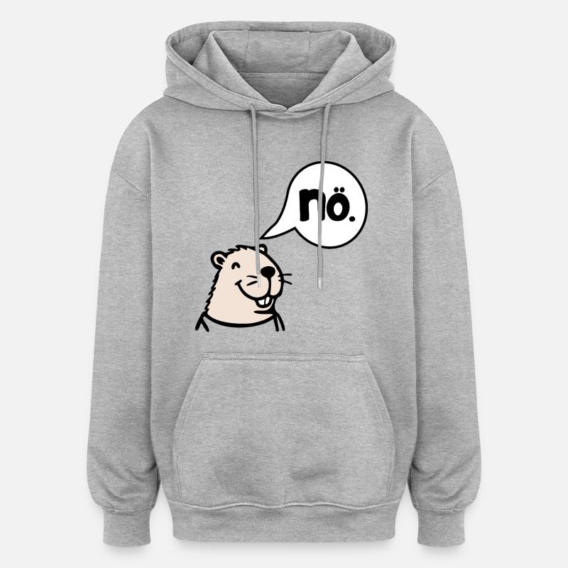 Annulation de Capybara Non Non - Sweat à capuche oversize unisexe - gris chiné