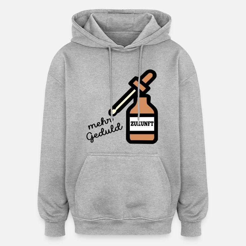 futures résolutions du Nouvel An Patience - Sweat à capuche oversize unisexe - gris chiné
