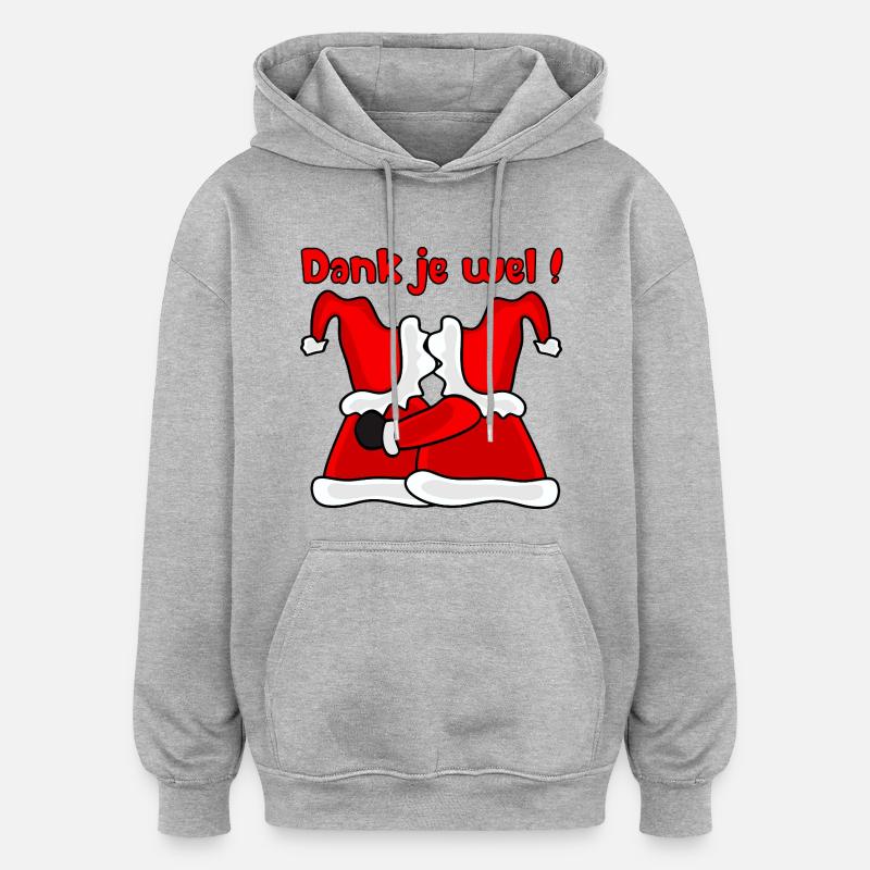 Danke, Weihnachtsmann - Oversized Unisex Hoodie - Grau meliert