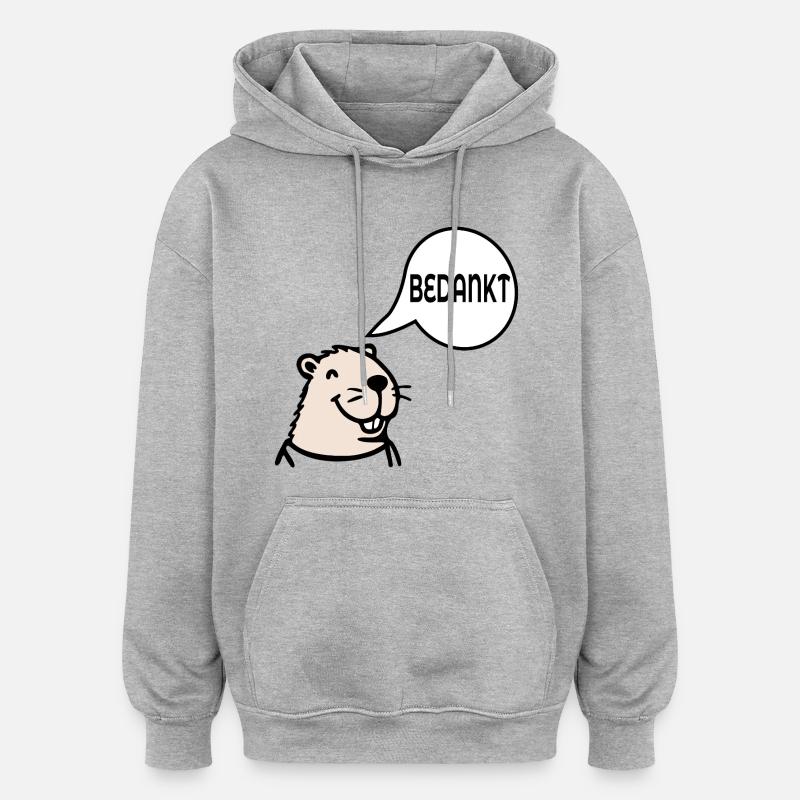 Capybara, danke - Oversized Unisex Hoodie - Grau meliert