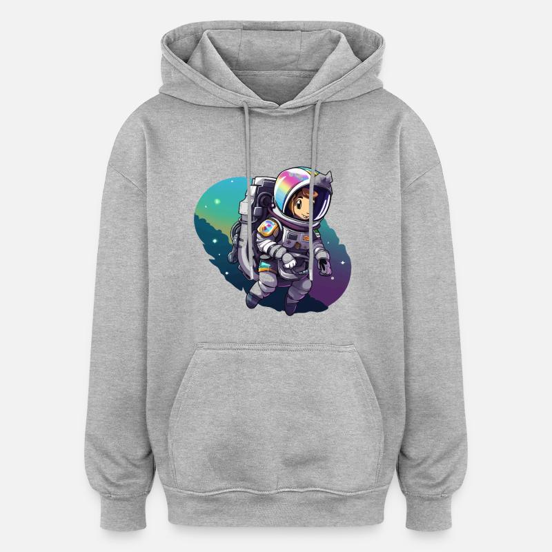 Astronaute d’aventure spatiale - Sweat à capuche oversize unisexe - gris chiné