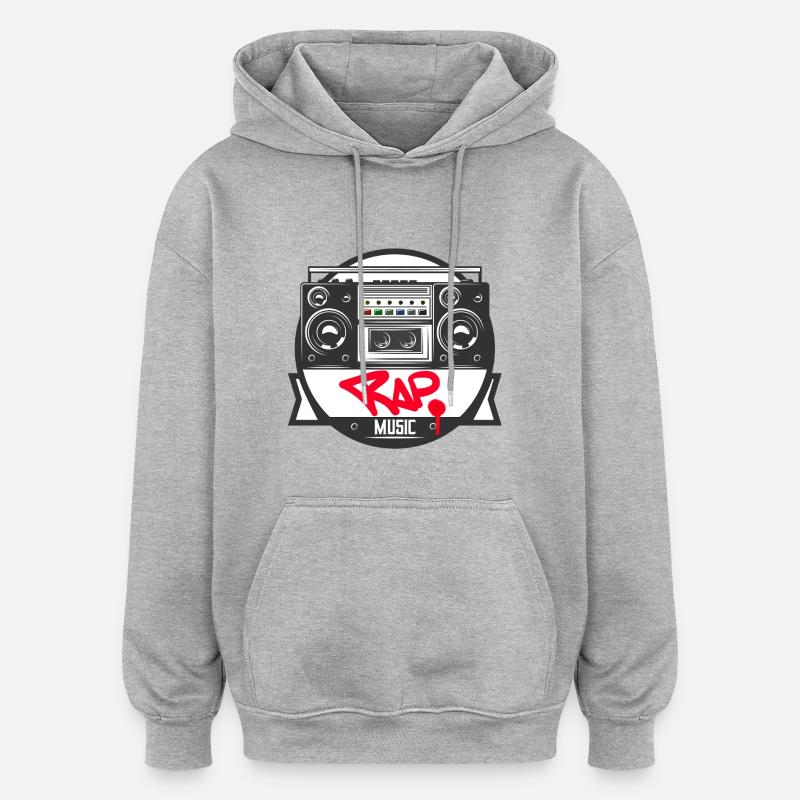 Jukebox Rap Logo Ghetto Blaster Graffiti - Sweat à capuche oversize unisexe - gris chiné
