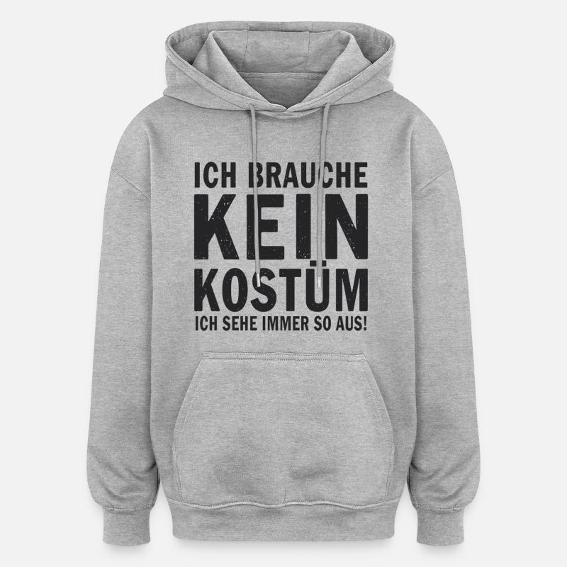 Costume de carnaval - Sweat à capuche oversize unisexe - gris chiné