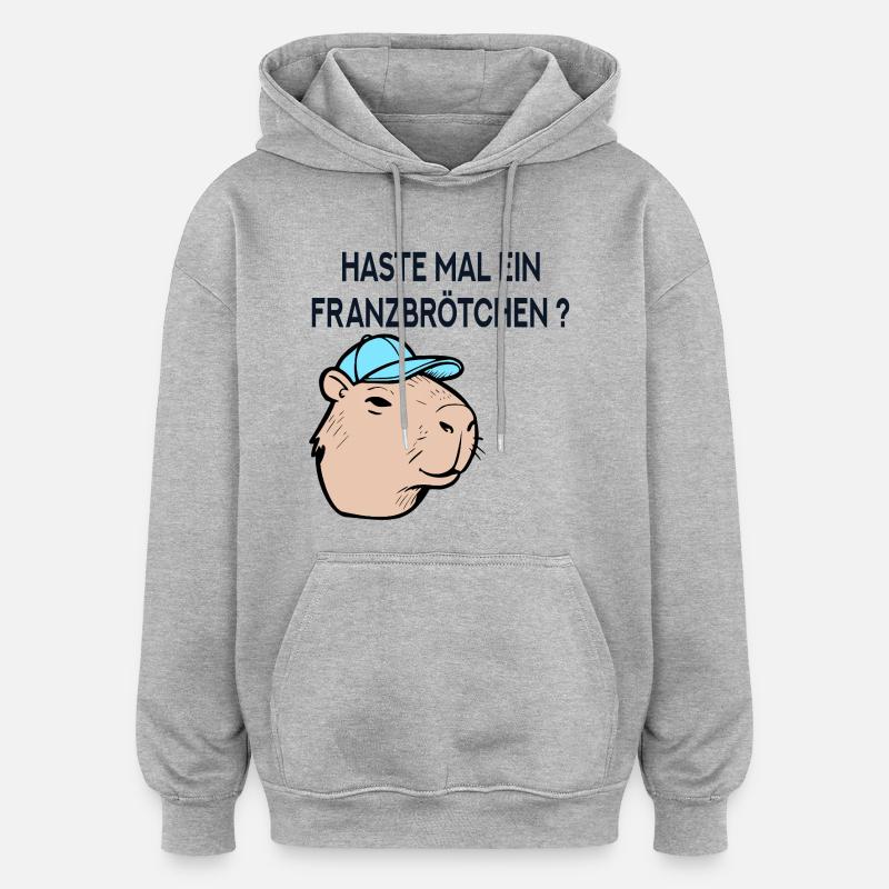 Franzbrötchen Hambourg Capybara - Sweat à capuche oversize unisexe - gris chiné
