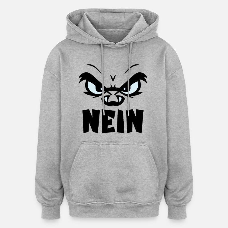 ATTITUDE D’ANNULATION NON - Sweat à capuche oversize unisexe - gris chiné